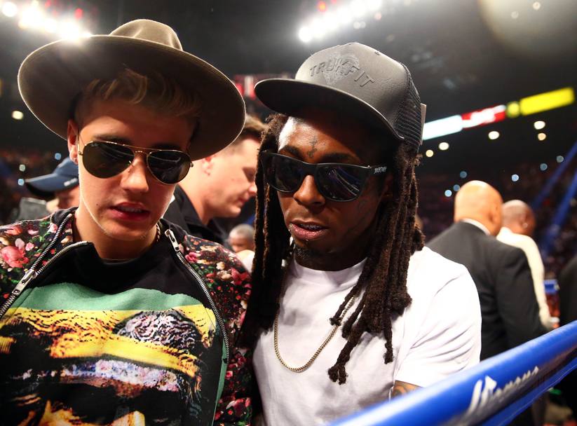 Lil Wayne con Justin Bieber (Reuters)